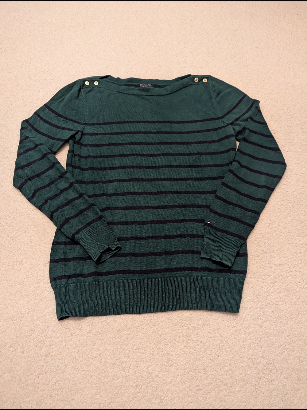 Tommy Hilfiger Forest Green Pima Cotton Blend Sweater